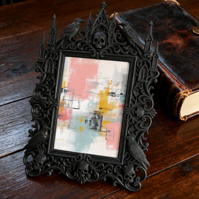 In-demand Gothic Dark-style Photo Frame | Dark Academia Dormitory Door Decor, Photo Ornament, Wall/Table Dual-use, Durable Frame