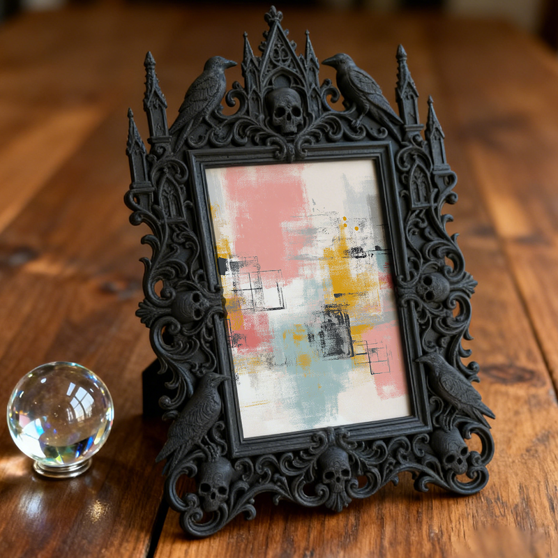 In-demand Gothic Dark-style Photo Frame | Dark Academia Dormitory Door Decor, Photo Ornament, Wall/Table Dual-use, Durable Frame
