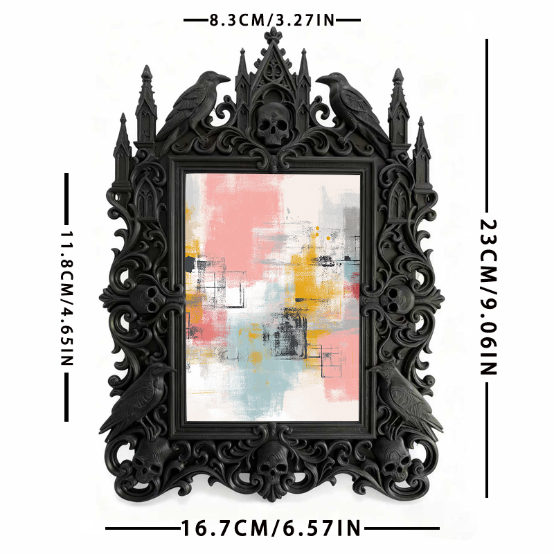 In-demand Gothic Dark-style Photo Frame | Dark Academia Dormitory Door Decor, Photo Ornament, Wall/Table Dual-use, Durable Frame