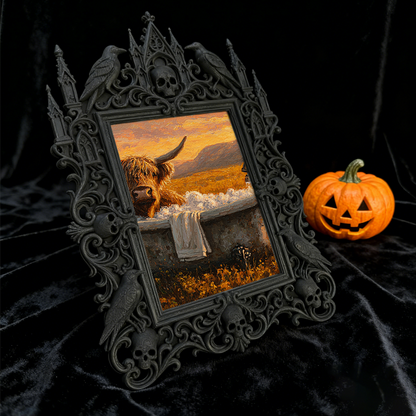 Fan-favorite Gothic Dark-style Photo Frame | Gothic Kids鈥?Witch Themed Birthday Decor, Photo Ornament, Wall-mountable & Tabletop, Lightweigh