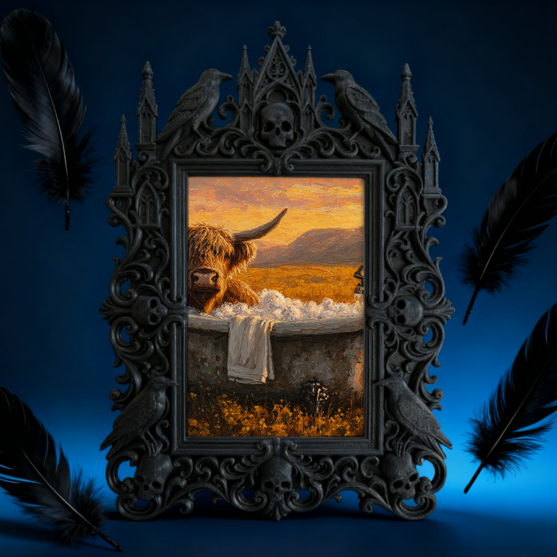 Fan-favorite Gothic Dark-style Photo Frame | Gothic Kids鈥?Witch Themed Birthday Decor, Photo Ornament, Wall-mountable & Tabletop, Lightweigh