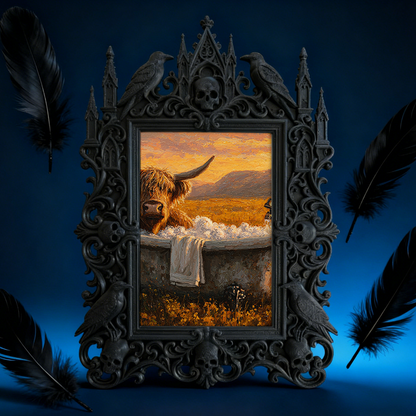 Fan-favorite Gothic Dark-style Photo Frame | Gothic Kids鈥?Witch Themed Birthday Decor, Photo Ornament, Wall-mountable & Tabletop, Lightweigh
