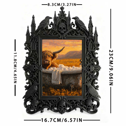 Fan-favorite Gothic Dark-style Photo Frame | Gothic Kids鈥?Witch Themed Birthday Decor, Photo Ornament, Wall-mountable & Tabletop, Lightweigh