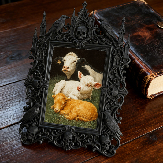Crowd-pleasing Gothic Dark-style Photo Frame | Vampire-themed Karaoke Bar Decor, Photo Ornament, Dual-use Display, Retro Plastic Frame