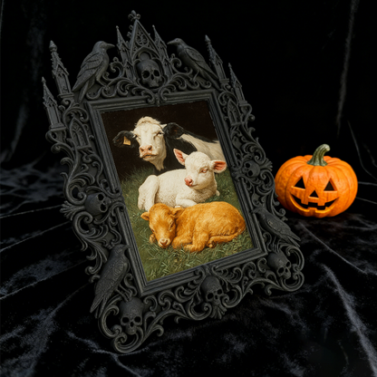 Crowd-pleasing Gothic Dark-style Photo Frame | Vampire-themed Karaoke Bar Decor, Photo Ornament, Dual-use Display, Retro Plastic Frame