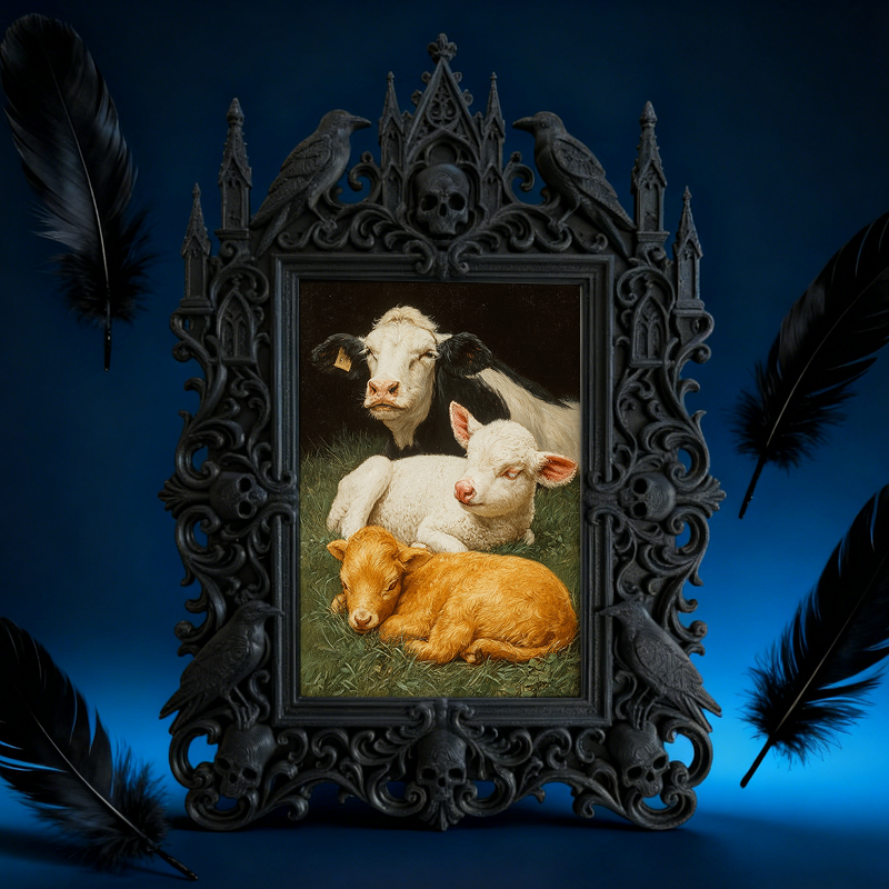 Crowd-pleasing Gothic Dark-style Photo Frame | Vampire-themed Karaoke Bar Decor, Photo Ornament, Dual-use Display, Retro Plastic Frame