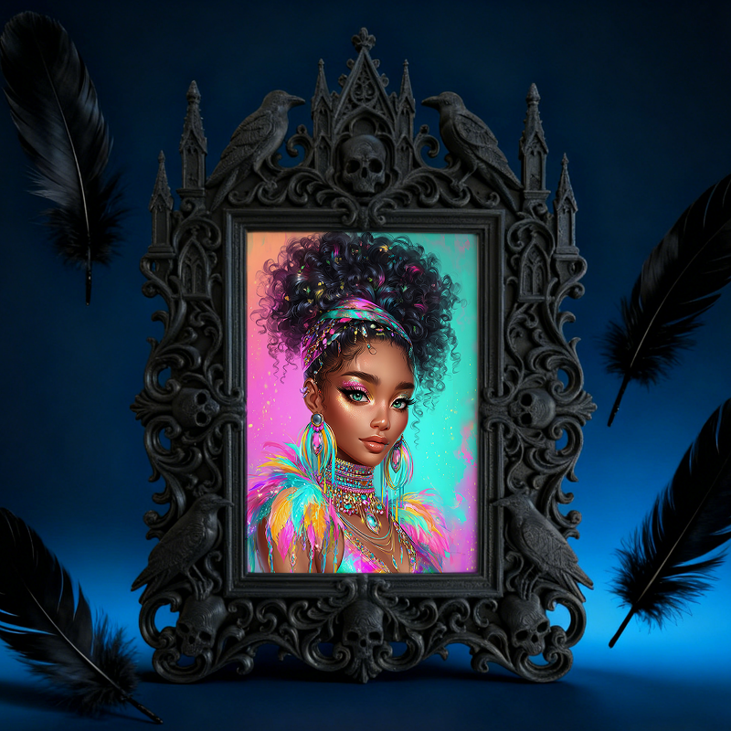 Highly-rated Gothic Dark-style Photo Frame | Witchy Moon Phase Shop Decor, Photo Ornament, Wall-mountable & Tabletop, Scratch-resistant Fram