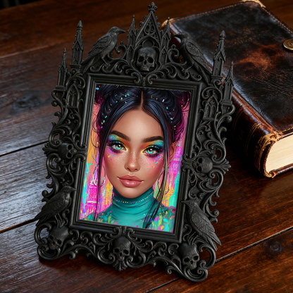 Bestselling Gothic Dark-style Photo Frame | Gothic Pet Adoption Event Decor, Photo Ornament, Wall/Table Dual-use, Eco-friendly Frame