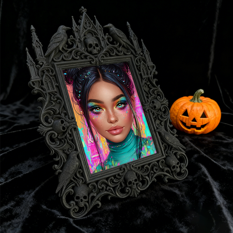Bestselling Gothic Dark-style Photo Frame | Gothic Pet Adoption Event Decor, Photo Ornament, Wall/Table Dual-use, Eco-friendly Frame