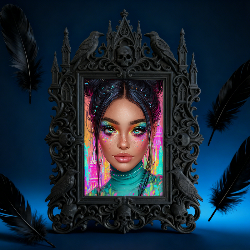 Bestselling Gothic Dark-style Photo Frame | Gothic Pet Adoption Event Decor, Photo Ornament, Wall/Table Dual-use, Eco-friendly Frame