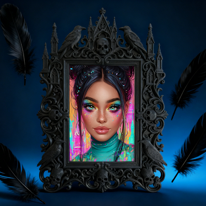 Bestselling Gothic Dark-style Photo Frame | Gothic Pet Adoption Event Decor, Photo Ornament, Wall/Table Dual-use, Eco-friendly Frame