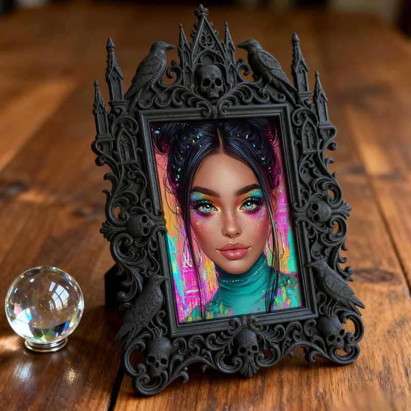 Bestselling Gothic Dark-style Photo Frame | Gothic Pet Adoption Event Decor, Photo Ornament, Wall/Table Dual-use, Eco-friendly Frame