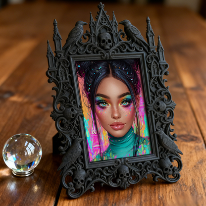 Bestselling Gothic Dark-style Photo Frame | Gothic Pet Adoption Event Decor, Photo Ornament, Wall/Table Dual-use, Eco-friendly Frame