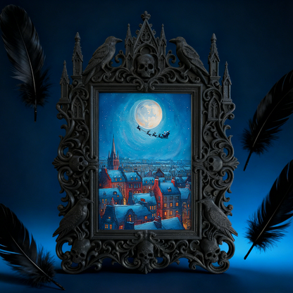 Trending Gothic Dark-style Photo Frame | Dark Floral Bouquet Shop Decor, Photo Ornament, Wall-mountable & Tabletop, Slim Frame