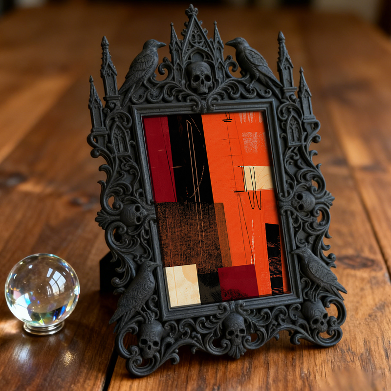 Exclusive-release Gothic Dark-style Photo Frame | Occult Manuscript Replica Shop Decor, Photo Ornament, Wall-mountable & Tabletop, Collectib