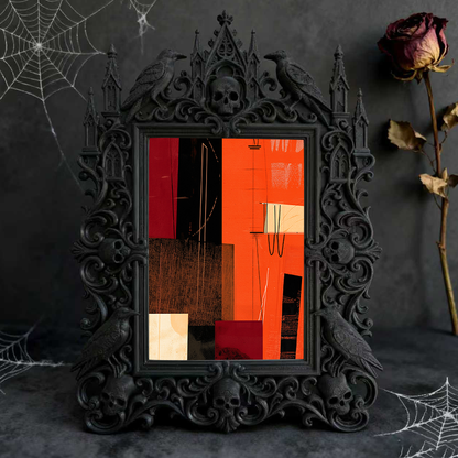 Exclusive-release Gothic Dark-style Photo Frame | Occult Manuscript Replica Shop Decor, Photo Ornament, Wall-mountable & Tabletop, Collectib
