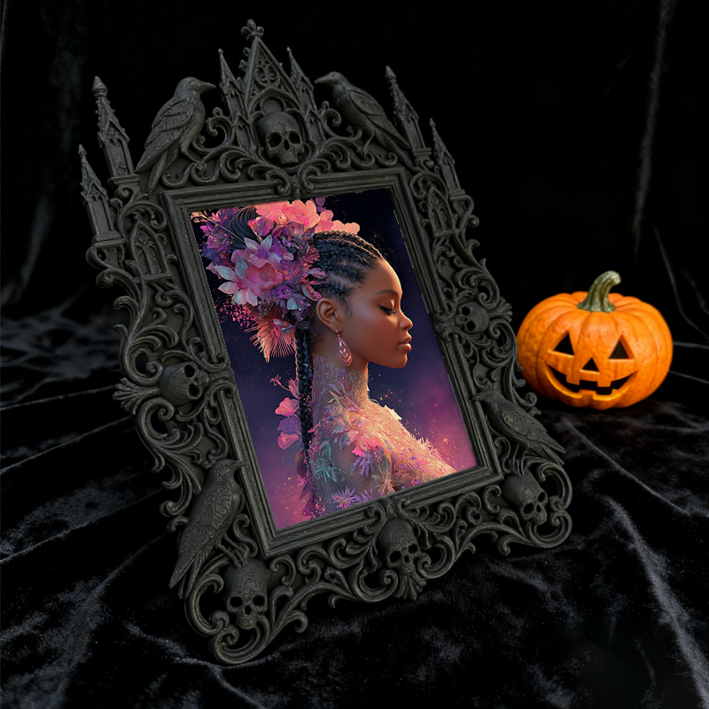 Hard-to-find Gothic Dark-style Photo Frame | Werewolf Cosplay Meetup Decor, Photo Ornament, Wall/Table Dual-use, Rustic Frame