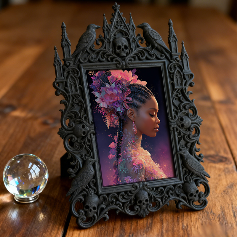 Hard-to-find Gothic Dark-style Photo Frame | Werewolf Cosplay Meetup Decor, Photo Ornament, Wall/Table Dual-use, Rustic Frame