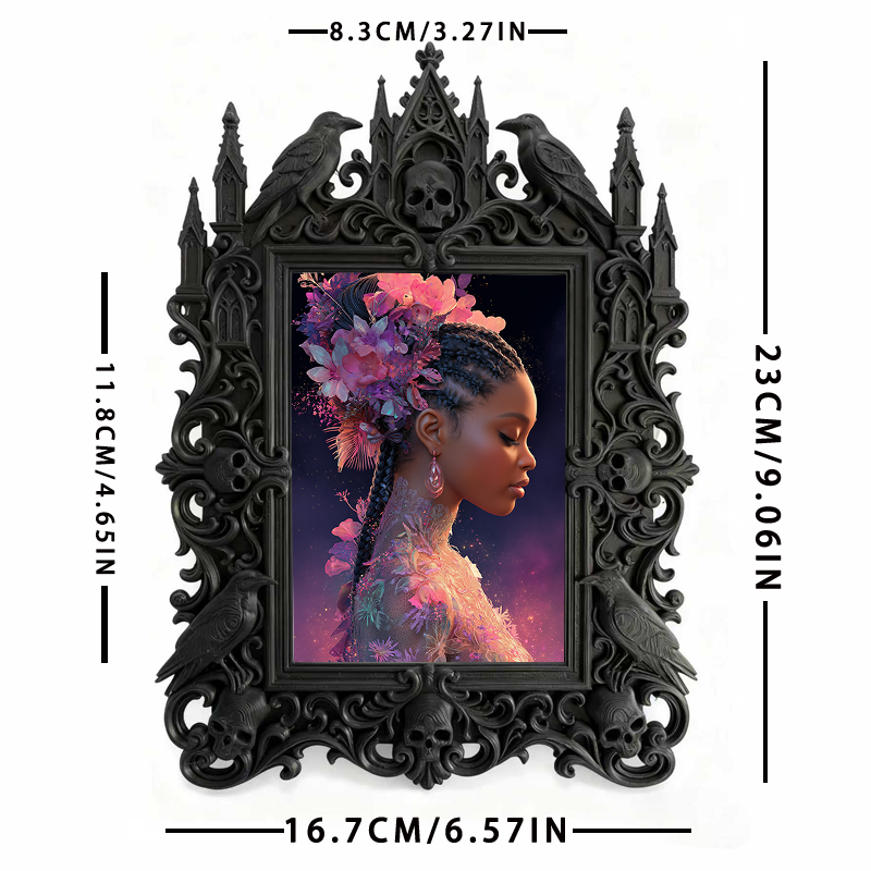 Hard-to-find Gothic Dark-style Photo Frame | Werewolf Cosplay Meetup Decor, Photo Ornament, Wall/Table Dual-use, Rustic Frame
