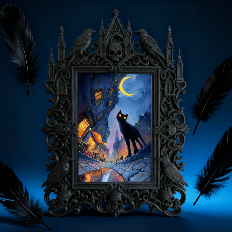 Top-trending Gothic Dark-style Photo Frame | Dark Manicure Salon Display, Photo Ornament, Wall/Table Dual-use, Durable Frame