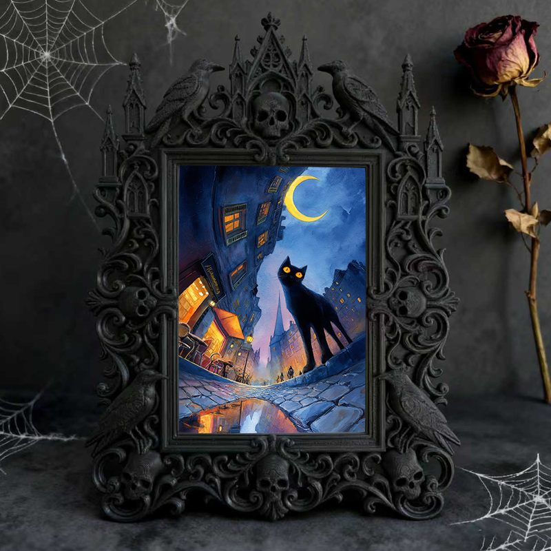 Top-trending Gothic Dark-style Photo Frame | Dark Manicure Salon Display, Photo Ornament, Wall/Table Dual-use, Durable Frame