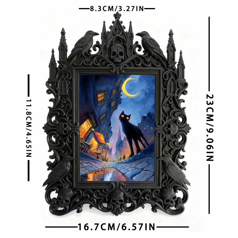 Top-trending Gothic Dark-style Photo Frame | Dark Manicure Salon Display, Photo Ornament, Wall/Table Dual-use, Durable Frame
