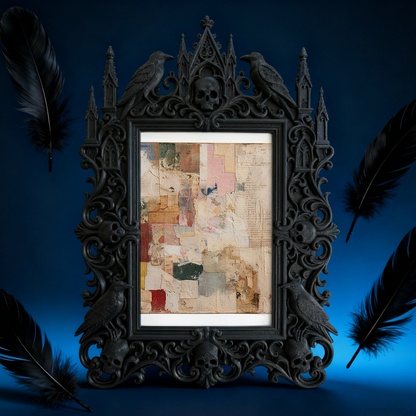 Rapid-sellout Gothic Dark-style Photo Frame | Gothic Pet Portrait Studio Prop, Photo Ornament, Dual-use Display, Retro Plastic Frame