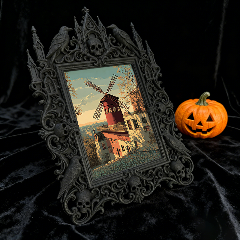 Highly-recommended Gothic Dark-style Photo Frame | Witchy Crystal Jewelry Shop Decor, Photo Ornament, Wall-mountable & Tabletop, Scratch-res