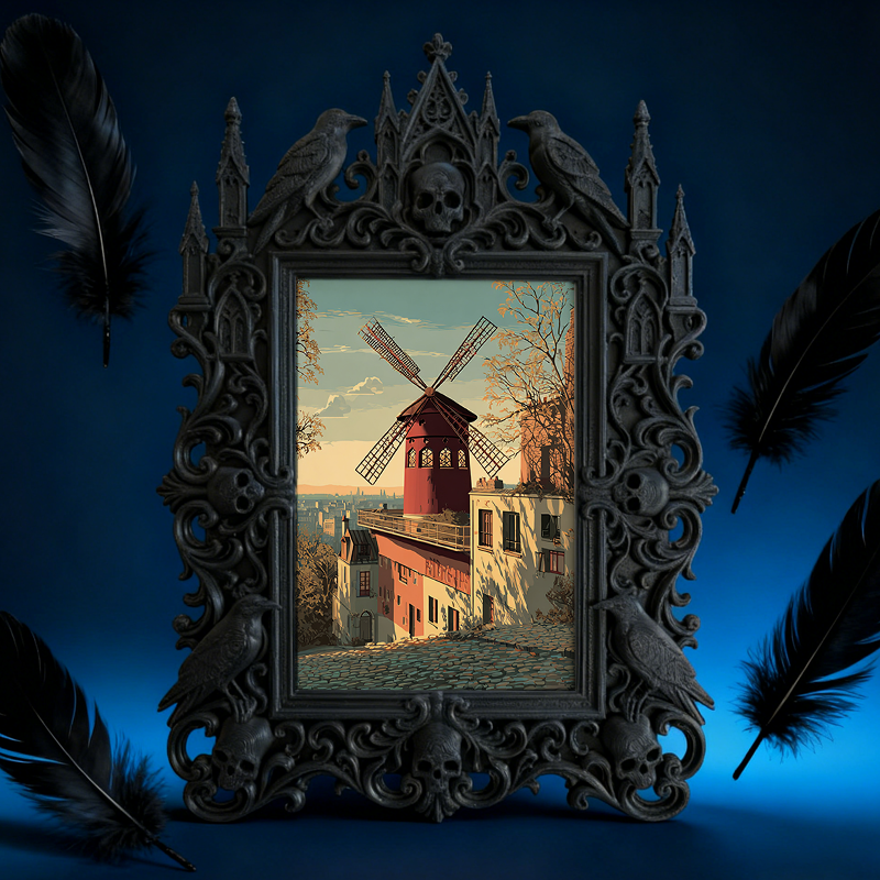 Highly-recommended Gothic Dark-style Photo Frame | Witchy Crystal Jewelry Shop Decor, Photo Ornament, Wall-mountable & Tabletop, Scratch-res