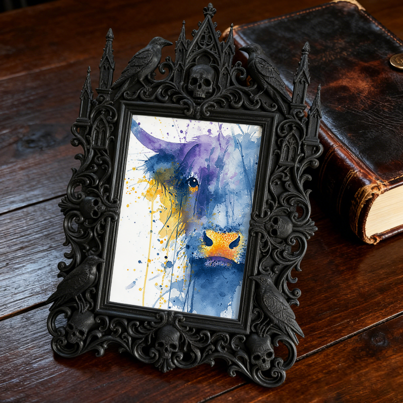 Buzzworthy Gothic Dark-style Photo Frame | Dark Academia Stationery Pop-up Decor, Photo Ornament, Wall/Table Dual-use, Eco-friendly Frame