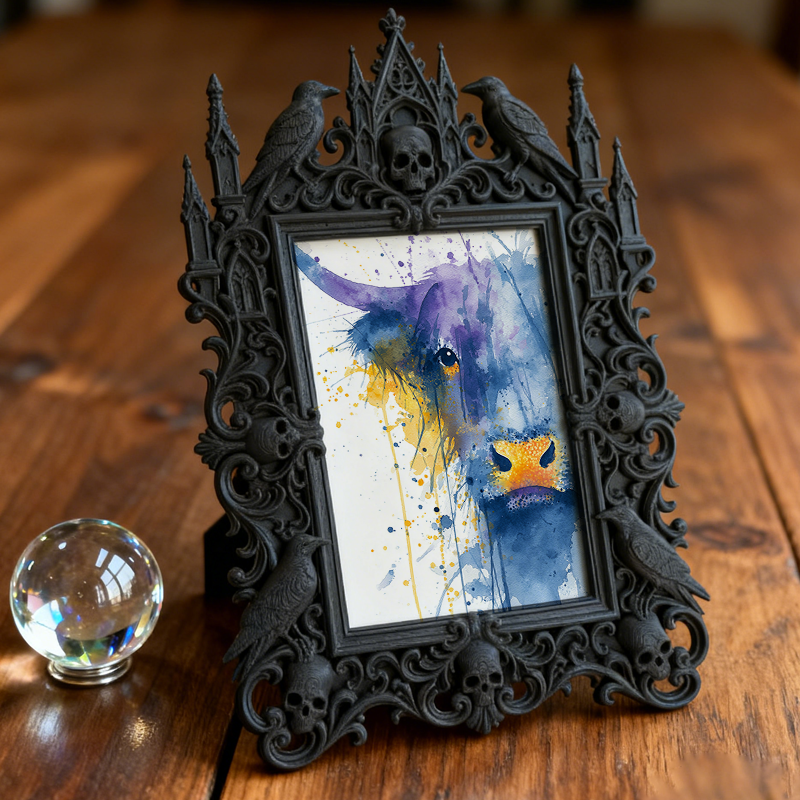 Buzzworthy Gothic Dark-style Photo Frame | Dark Academia Stationery Pop-up Decor, Photo Ornament, Wall/Table Dual-use, Eco-friendly Frame