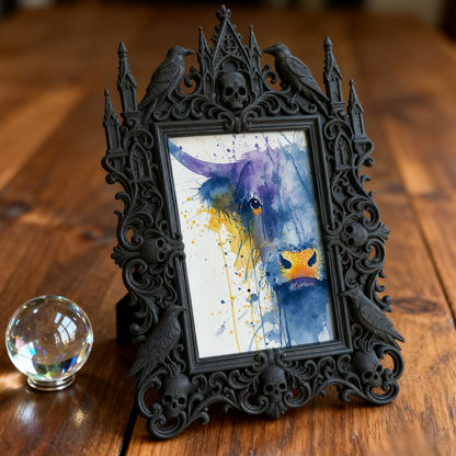 Buzzworthy Gothic Dark-style Photo Frame | Dark Academia Stationery Pop-up Decor, Photo Ornament, Wall/Table Dual-use, Eco-friendly Frame