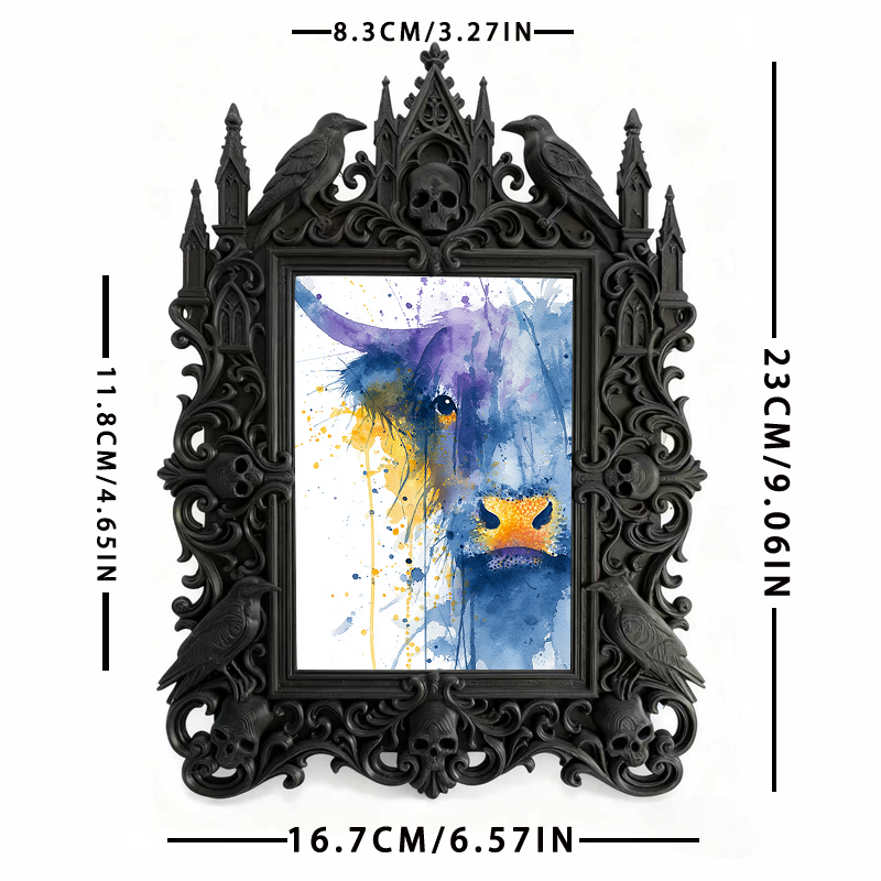 Buzzworthy Gothic Dark-style Photo Frame | Dark Academia Stationery Pop-up Decor, Photo Ornament, Wall/Table Dual-use, Eco-friendly Frame