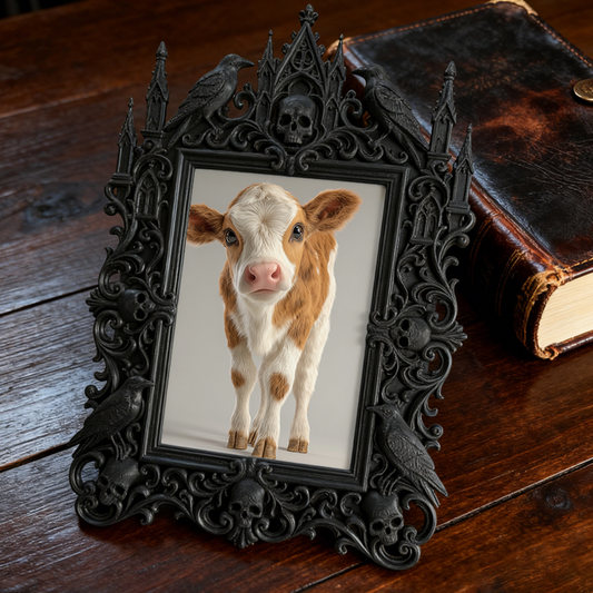 Best-rated Gothic Dark-style Photo Frame | Gothic Wedding Photo Table Decor, Photo Ornament, Dual-use Display, Sturdy Frame