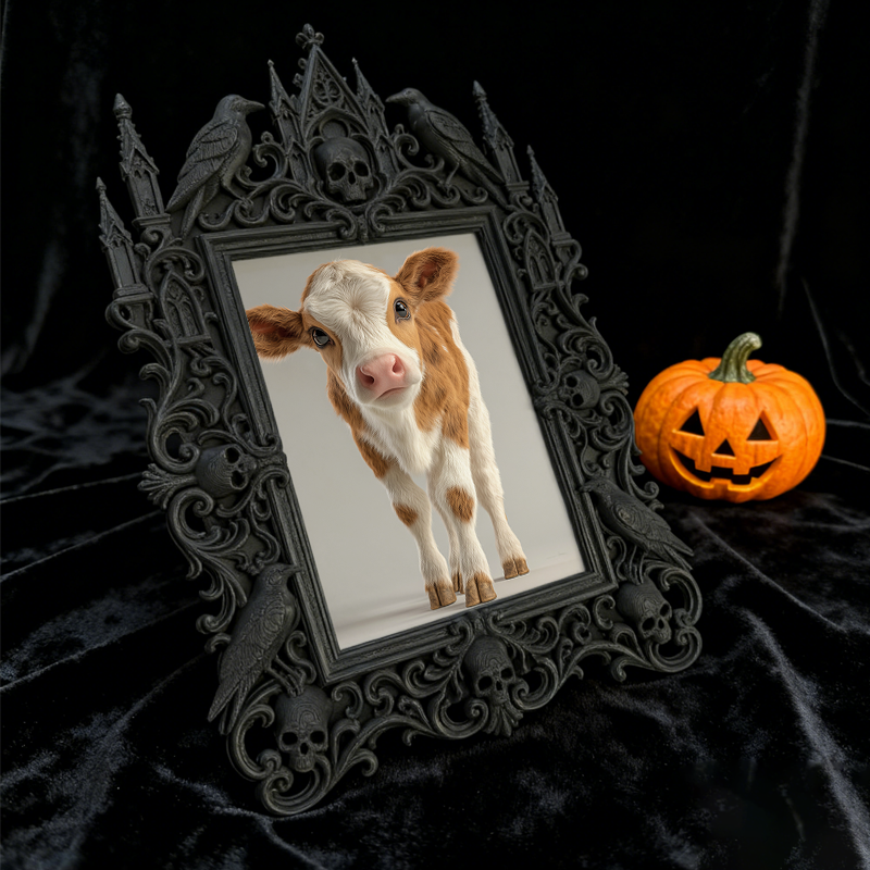 Best-rated Gothic Dark-style Photo Frame | Gothic Wedding Photo Table Decor, Photo Ornament, Dual-use Display, Sturdy Frame