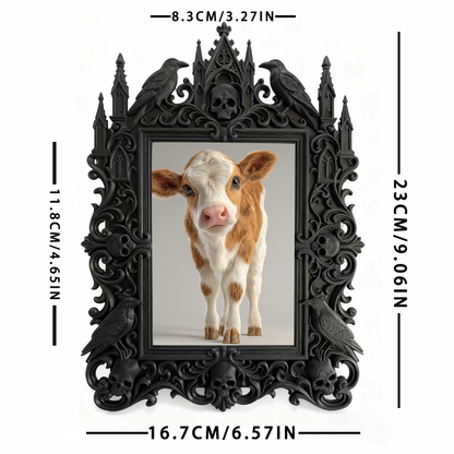 Best-rated Gothic Dark-style Photo Frame | Gothic Wedding Photo Table Decor, Photo Ornament, Dual-use Display, Sturdy Frame