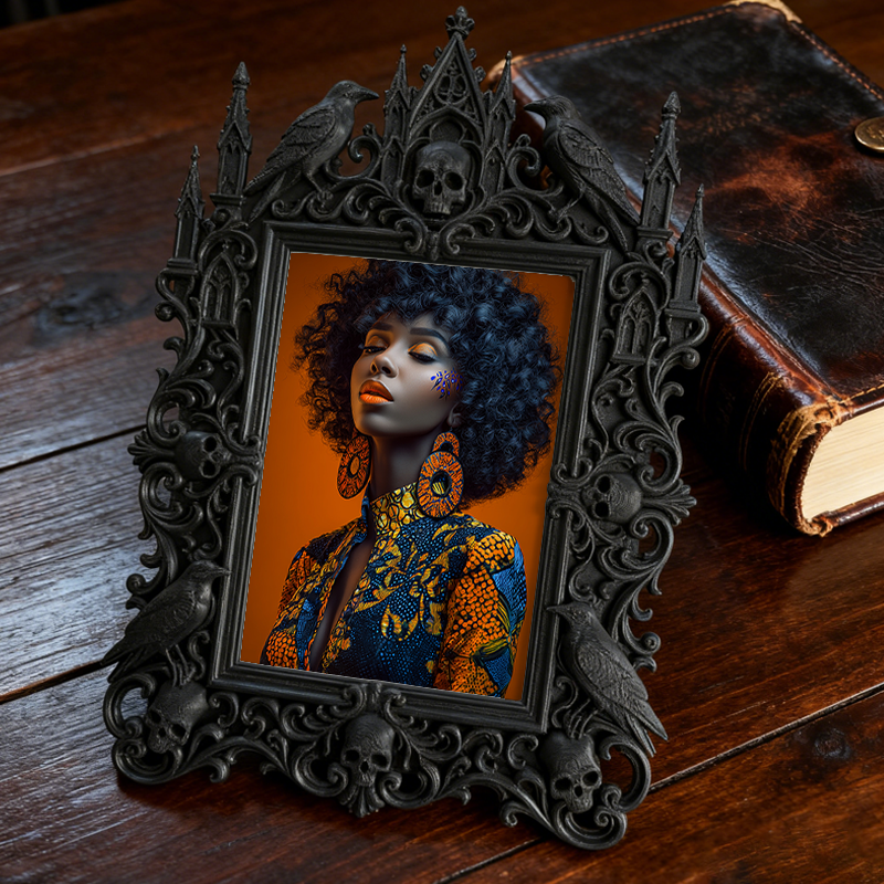Flash-sale Gothic Dark-style Photo Frame | Occult Tarot Card Workshop Decor, Photo Ornament, Wall-mountable & Tabletop, Collectible Frame