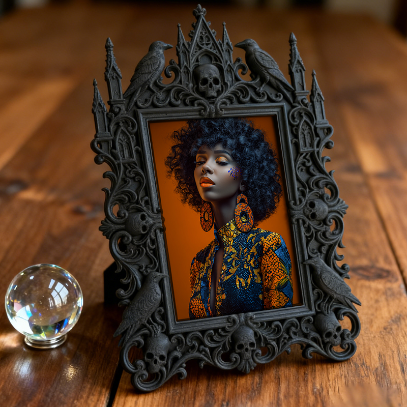 Flash-sale Gothic Dark-style Photo Frame | Occult Tarot Card Workshop Decor, Photo Ornament, Wall-mountable & Tabletop, Collectible Frame