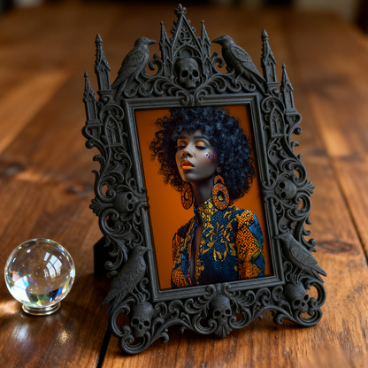 Flash-sale Gothic Dark-style Photo Frame | Occult Tarot Card Workshop Decor, Photo Ornament, Wall-mountable & Tabletop, Collectible Frame