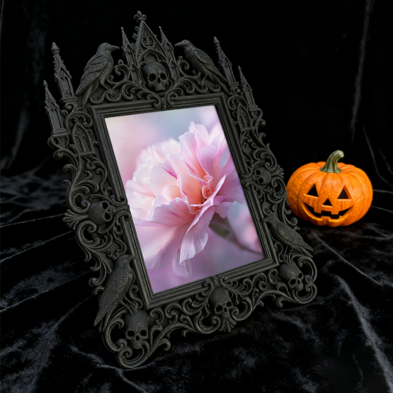 Rare-find Gothic Dark-style Photo Frame | Werewolf Themed Outdoor Picnic Decor, Photo Ornament, Wall/Table Dual-use, Rustic Frame