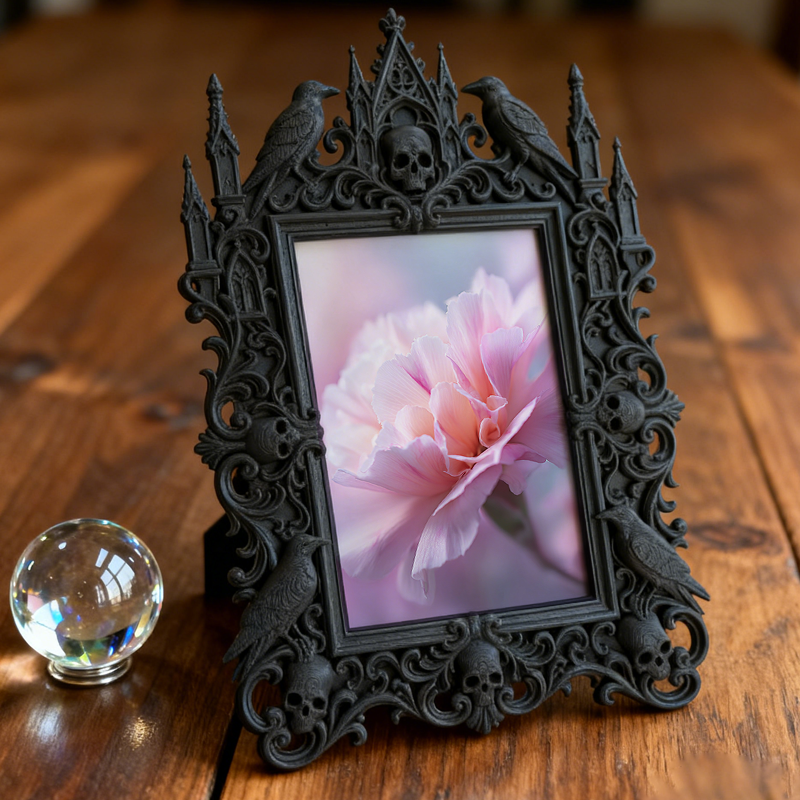 Rare-find Gothic Dark-style Photo Frame | Werewolf Themed Outdoor Picnic Decor, Photo Ornament, Wall/Table Dual-use, Rustic Frame