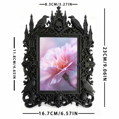 Rare-find Gothic Dark-style Photo Frame | Werewolf Themed Outdoor Picnic Decor, Photo Ornament, Wall/Table Dual-use, Rustic Frame
