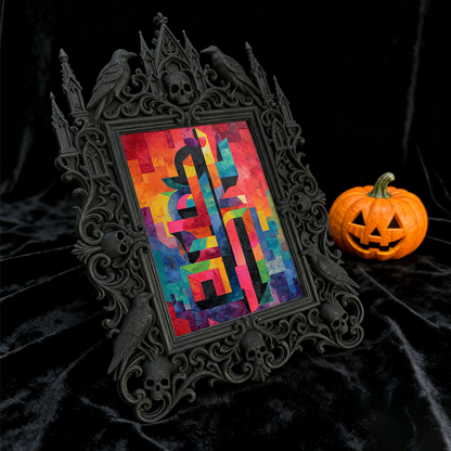 Edgy Gothic Dark-style Photo Frame | Horror Movie Marathon Night Decor, Photo Ornament, Dual-use Display, Minimalist Frame