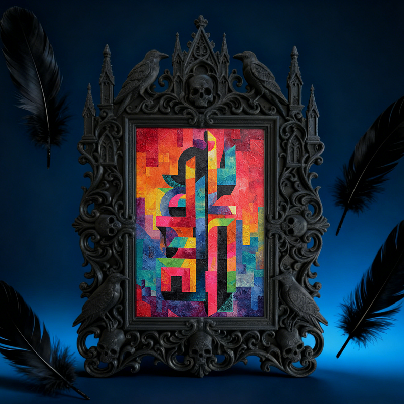 Edgy Gothic Dark-style Photo Frame | Horror Movie Marathon Night Decor, Photo Ornament, Dual-use Display, Minimalist Frame