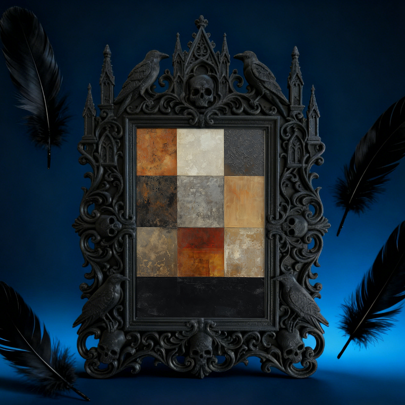 Luxe Gothic Dark-style Photo Frame | Dark Calligraphy Art Class Display, Photo Ornament, Wall-mountable & Tabletop, Practical Frame