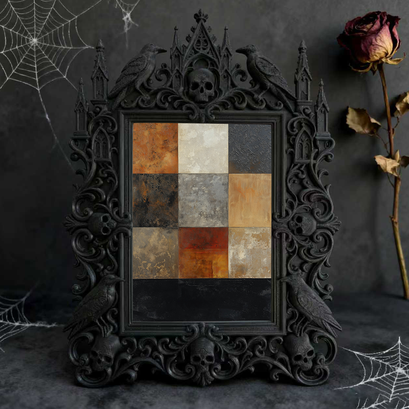 Luxe Gothic Dark-style Photo Frame | Dark Calligraphy Art Class Display, Photo Ornament, Wall-mountable & Tabletop, Practical Frame