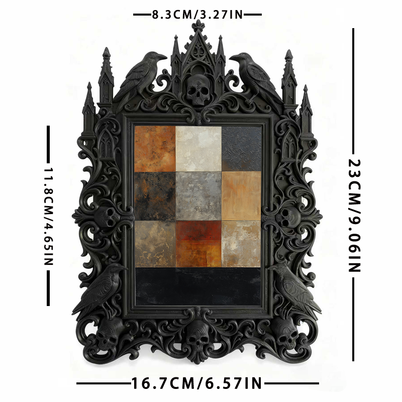 Luxe Gothic Dark-style Photo Frame | Dark Calligraphy Art Class Display, Photo Ornament, Wall-mountable & Tabletop, Practical Frame