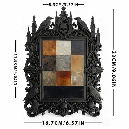 Luxe Gothic Dark-style Photo Frame | Dark Calligraphy Art Class Display, Photo Ornament, Wall-mountable & Tabletop, Practical Frame