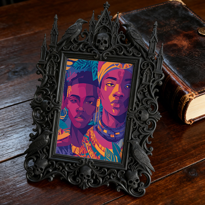 Standout Gothic Dark-style Photo Frame | Witchy Herbal Candle Shop Decor, Photo Ornament, Wall-mountable & Tabletop, Portable Frame