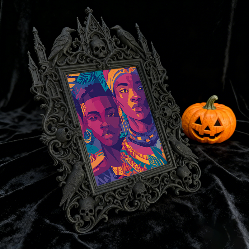 Standout Gothic Dark-style Photo Frame | Witchy Herbal Candle Shop Decor, Photo Ornament, Wall-mountable & Tabletop, Portable Frame